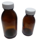 FRASCO VIDRIO AMBAR B/ANGOST CON TAPA 70ML